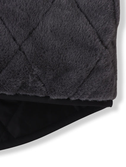 キルティング×フェイクファーリバーシブルブルゾン