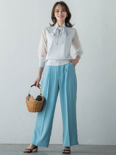 MILIONE DOUBLESATINワイドパンツ≪洗濯機で洗える≫ | Viaggio Blu 