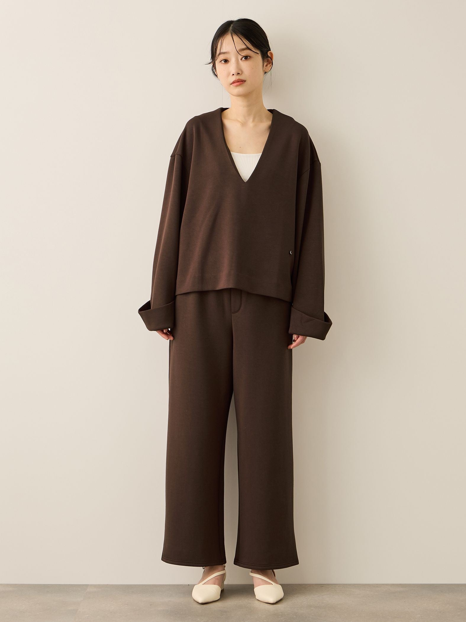 フリースバックダンボールワイドパンツ≪手洗い可能≫