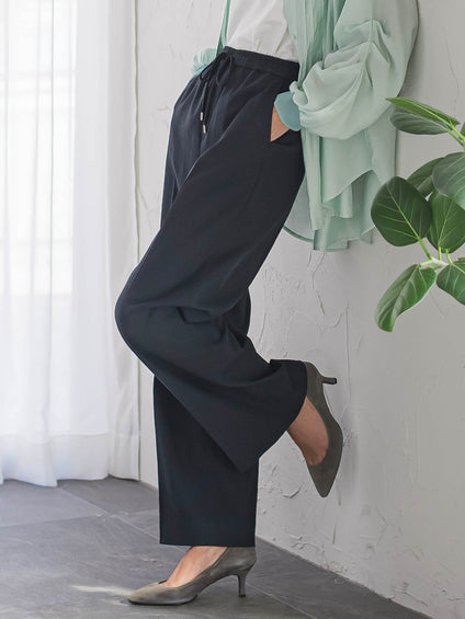 【大きいサイズ】シェルタリングワイドパンツ