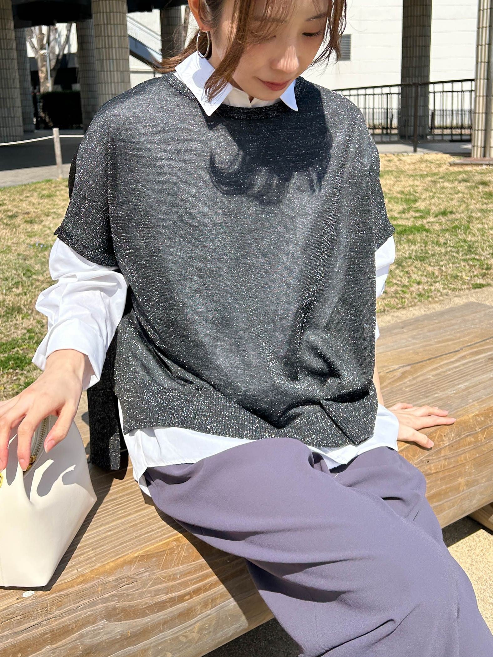 【WEB限定】ラメニットプルオーバー≪手洗い可能≫