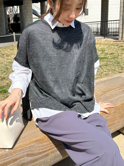 【WEB限定】ラメニットプルオーバー≪手洗い可能≫