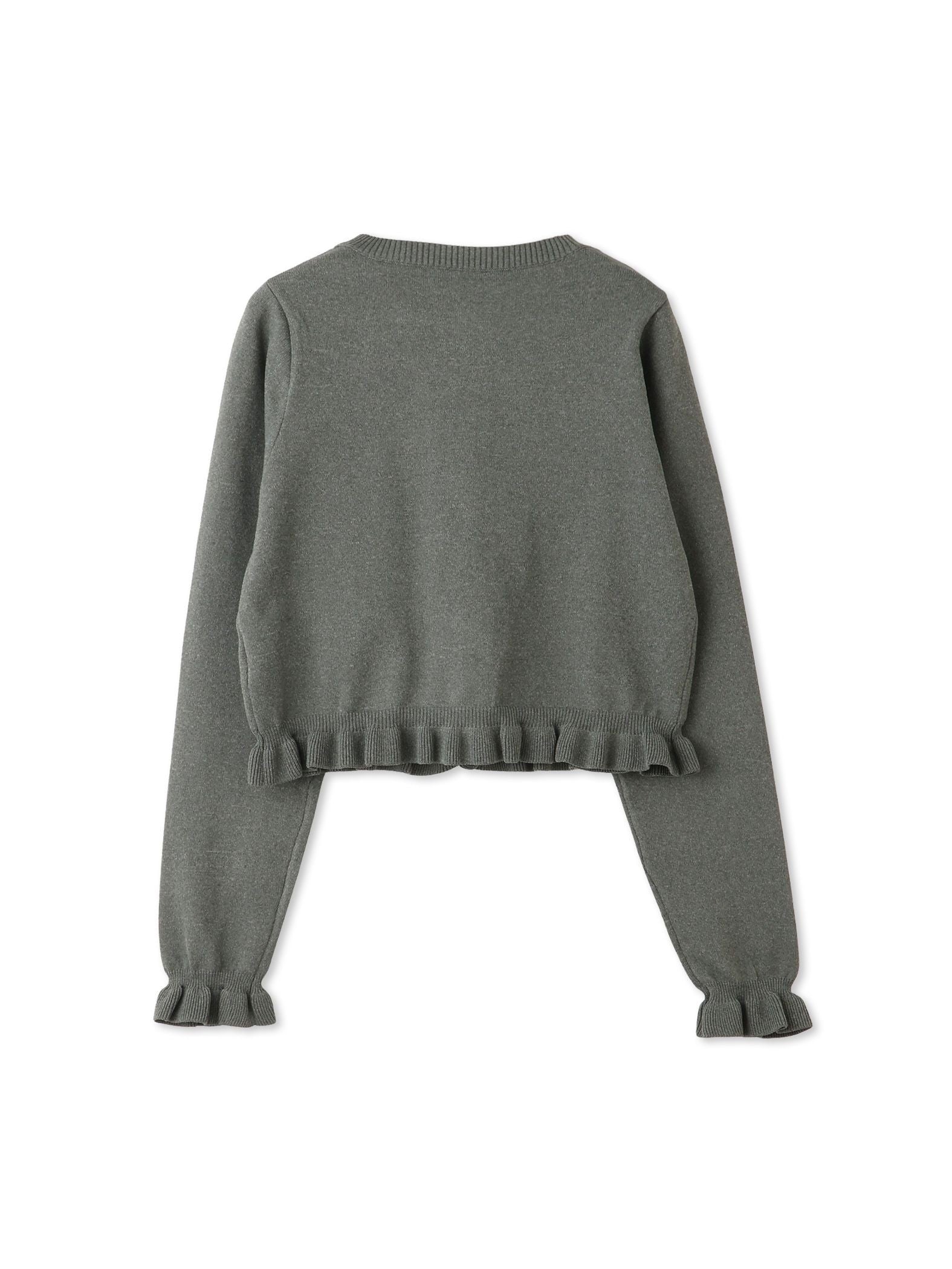 スポンディッシュニットフリルカーディガン≪手洗い可能≫