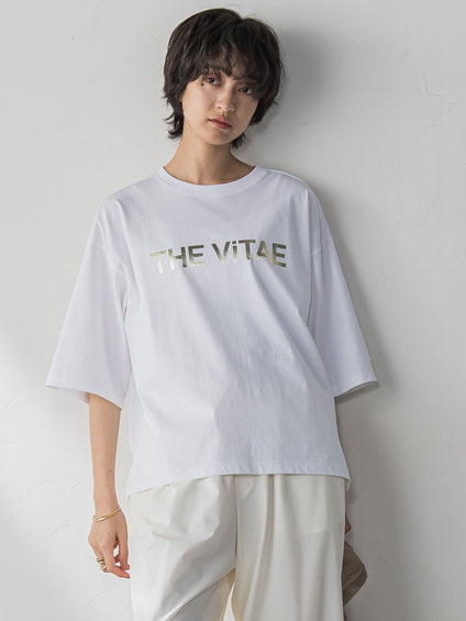 箔プリントロゴTシャツ≪手洗い可能≫