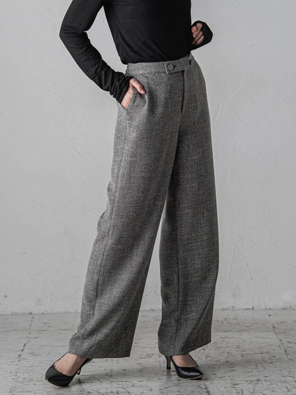 ノンウールツィードパンツ≪洗濯機で洗える/セットアップ対応≫