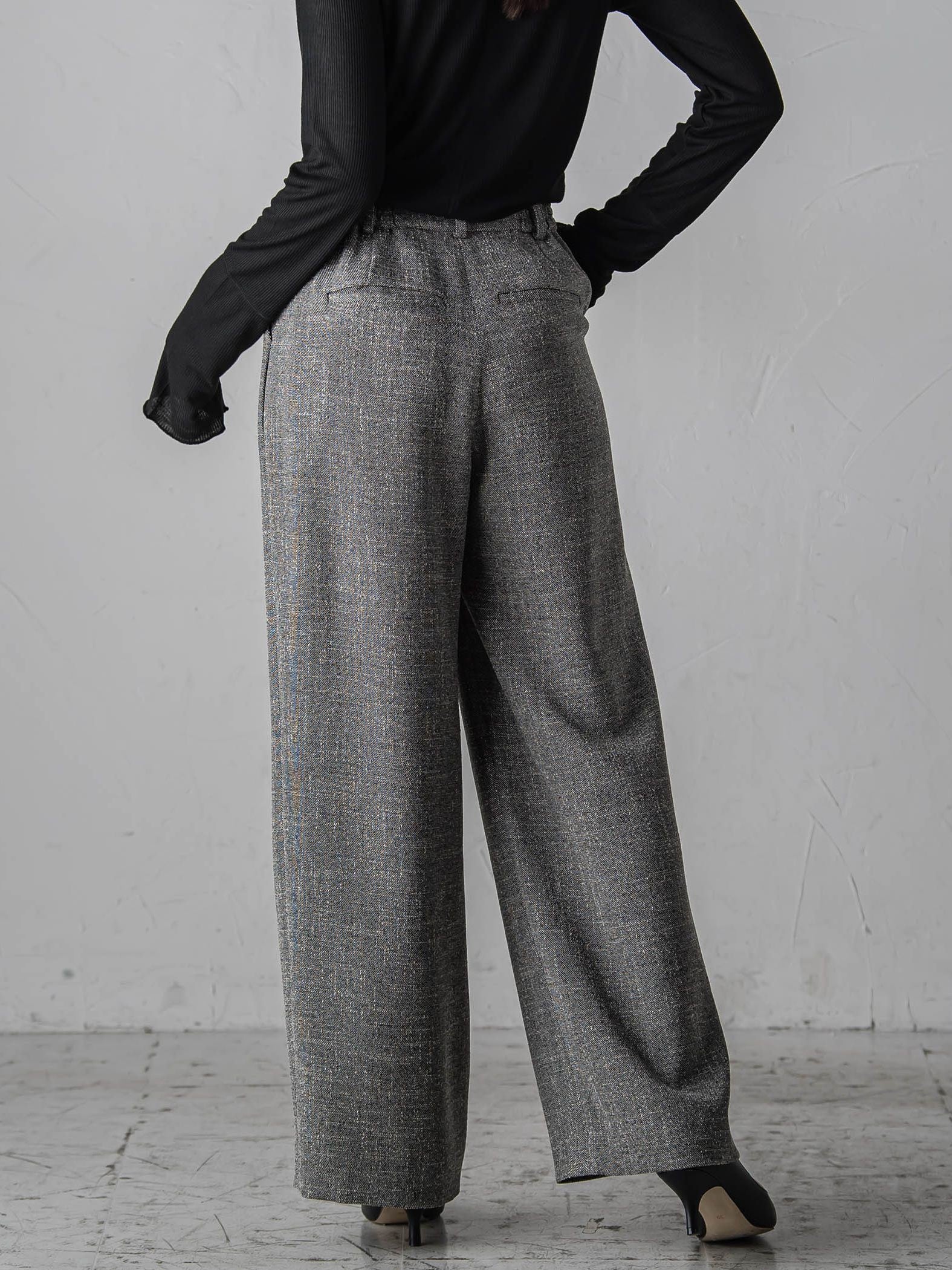 ノンウールツィードパンツ≪洗濯機で洗える/セットアップ対応≫