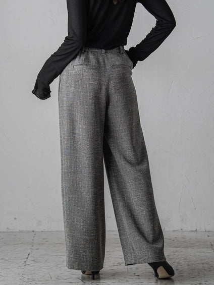 ノンウールツィードパンツ≪洗濯機で洗える/セットアップ対応≫