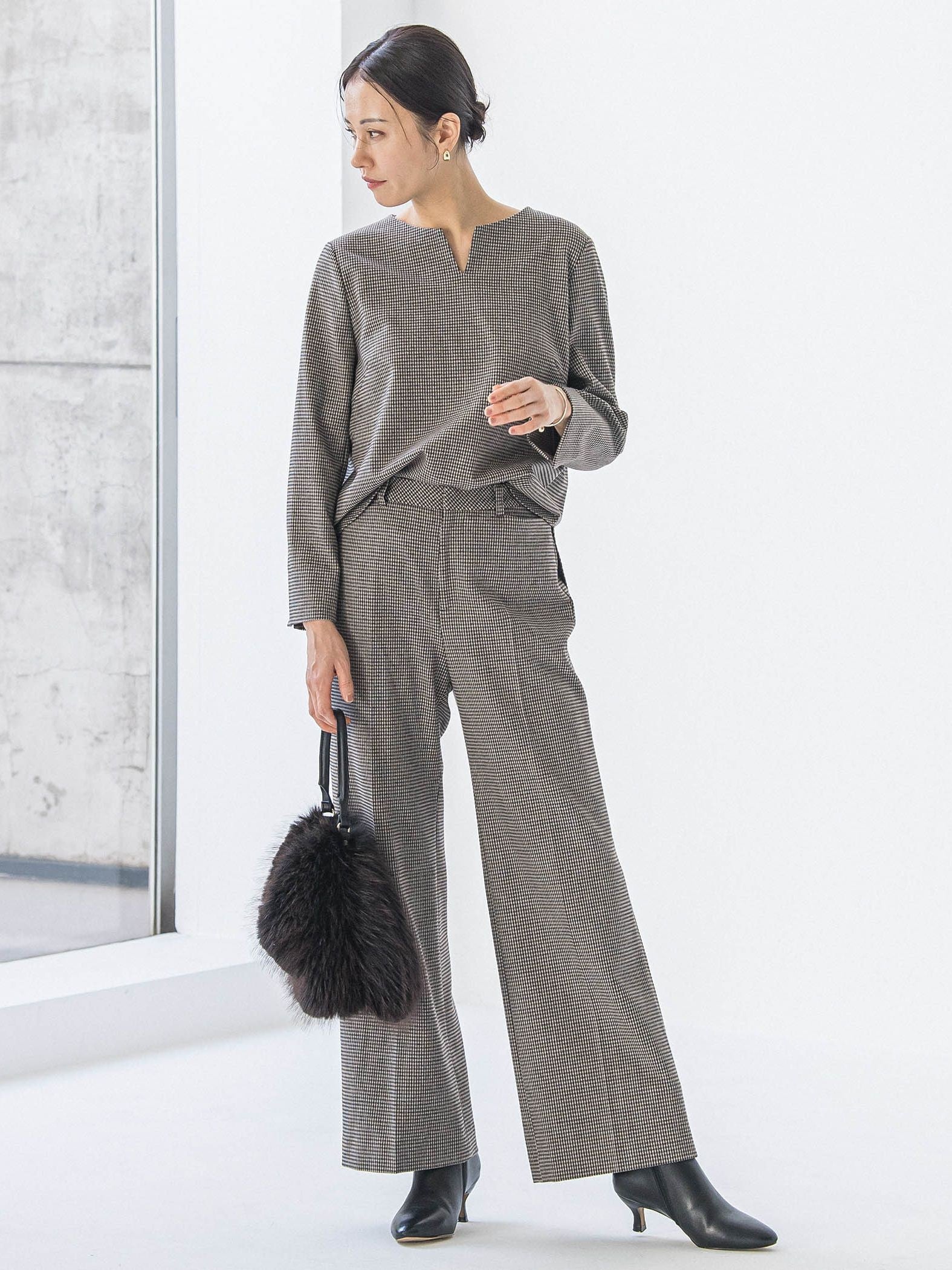 両面起毛ワイドパンツ≪WEB限定13号/洗える/セットアップ対応≫