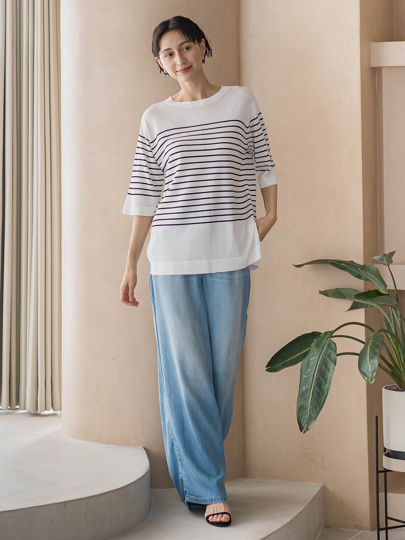 ボーダーTシャツニット