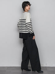 【一瞬で楽とキレイを叶える】裏起毛イージーワイドパンツ≪手洗い可能≫