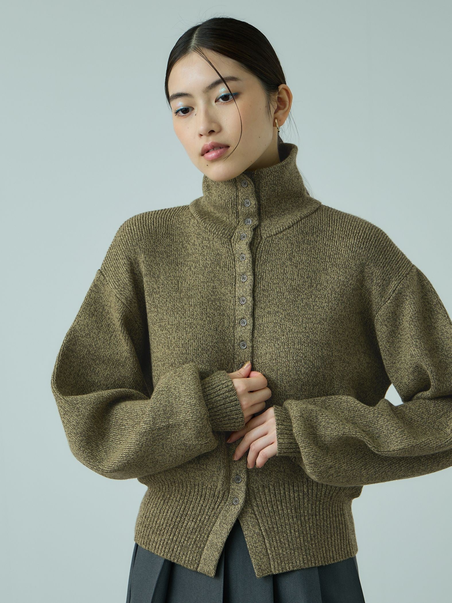 メニボタン2WAYネックニット≪手洗い可能≫