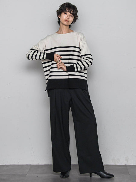 【一瞬で楽とキレイを叶える】裏起毛イージーワイドパンツ≪手洗い可能≫