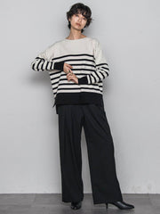 【一瞬で楽とキレイを叶える】裏起毛イージーワイドパンツ≪手洗い可能≫