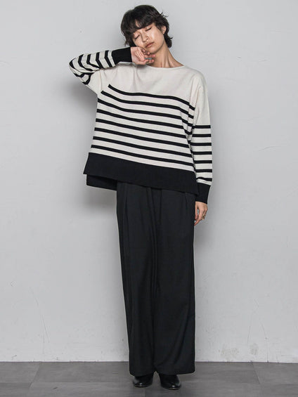 【一瞬で楽とキレイを叶える】裏起毛イージーワイドパンツ≪手洗い可能≫