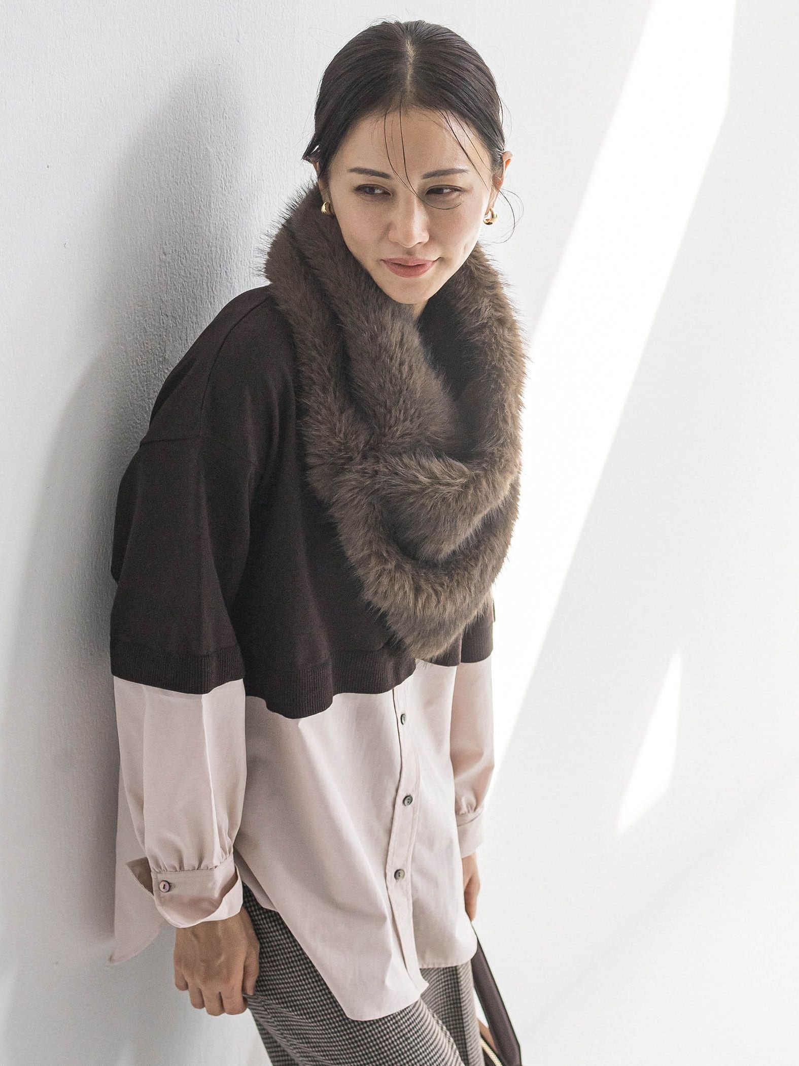 【WEB限定】シャツドッキングニット≪洗える≫