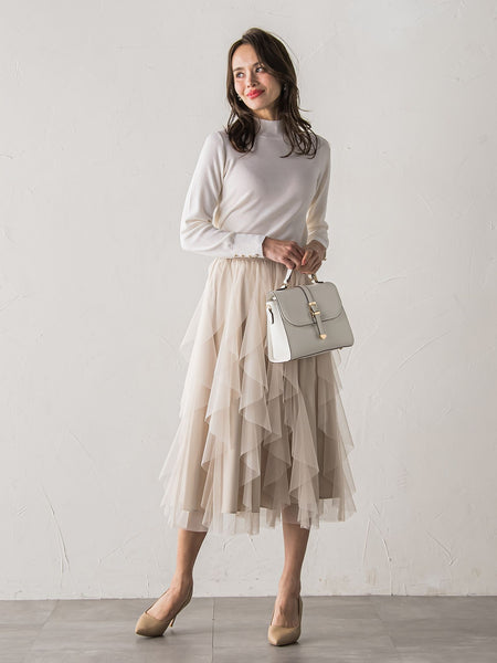 【新色追加】ラッフルチュールスカート