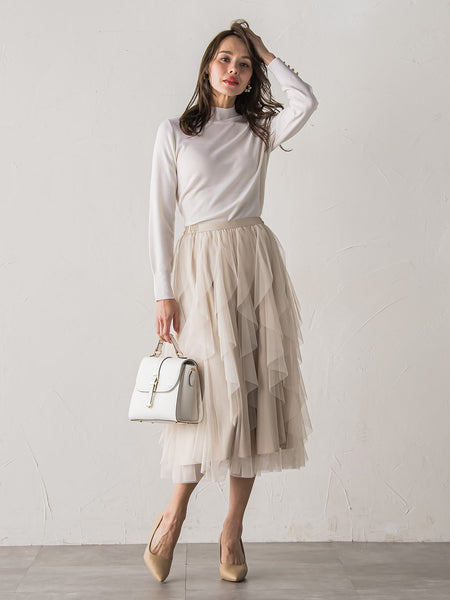 【新色追加】ラッフルチュールスカート
