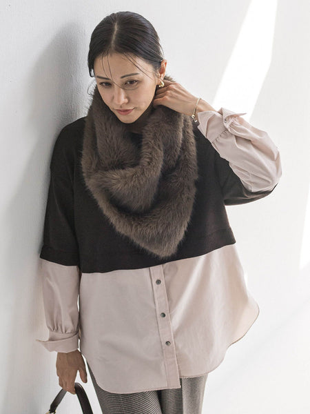 【WEB限定】シャツドッキングニット≪洗える≫