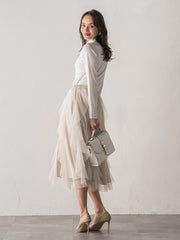 【新色追加】ラッフルチュールスカート