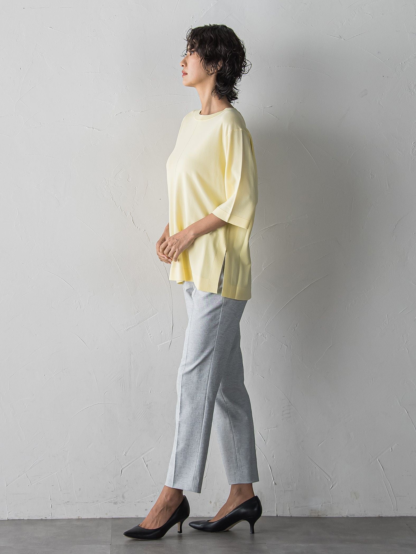 【WEB限定/+5cm丈長め】シェルタリングテーパードパンツ