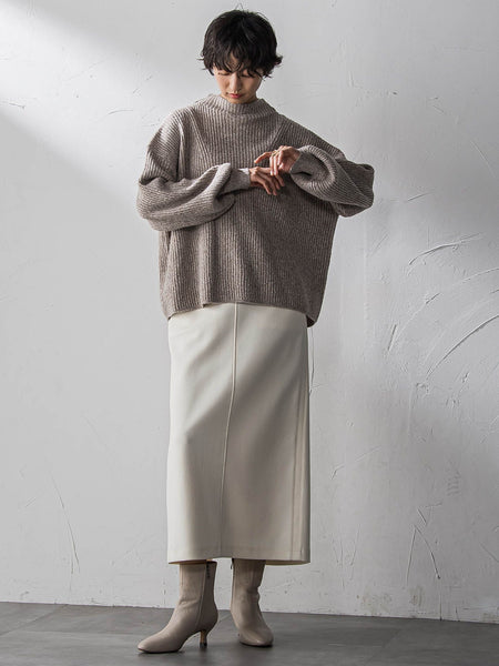 ラメリブボトルネックニット≪手洗い可能≫