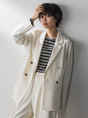 【えらべるSET UP】叶えるダブルブレストジャケット≪手洗い可能≫