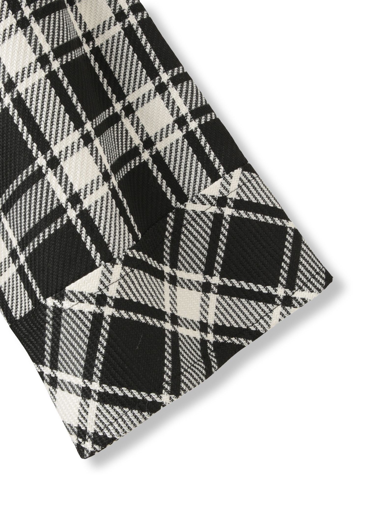 ツィーディチェックノーカラーコート≪手洗い可能≫