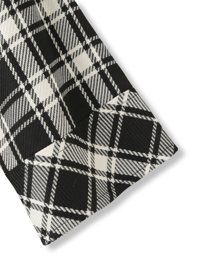 ツィーディチェックノーカラーコート≪手洗い可能≫