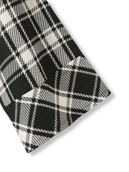 ツィーディチェックノーカラーコート≪手洗い可能≫