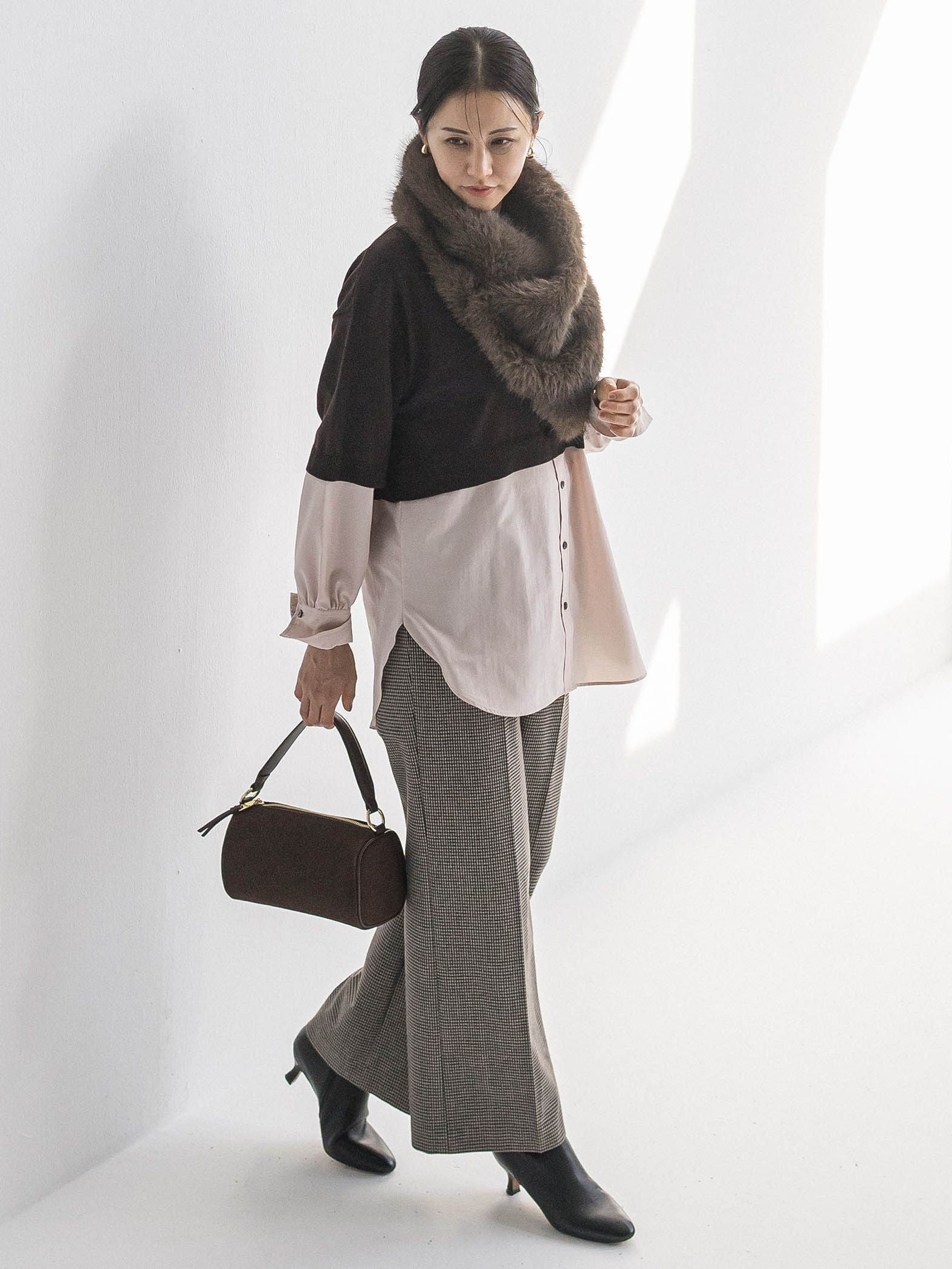 【WEB限定】シャツドッキングニット≪洗える≫