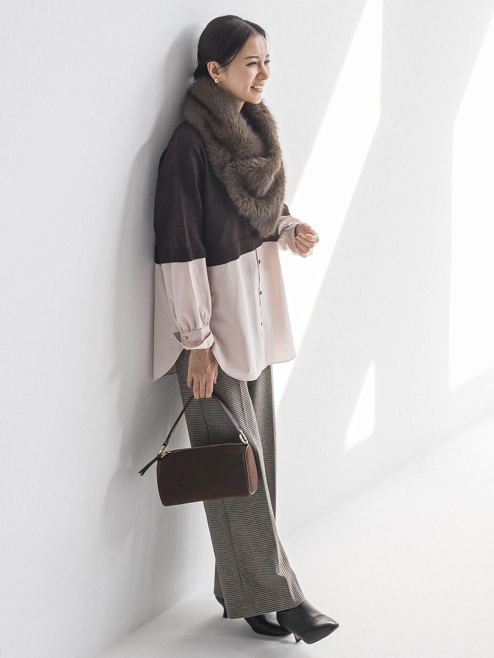 【WEB限定】シャツドッキングニット≪洗える≫