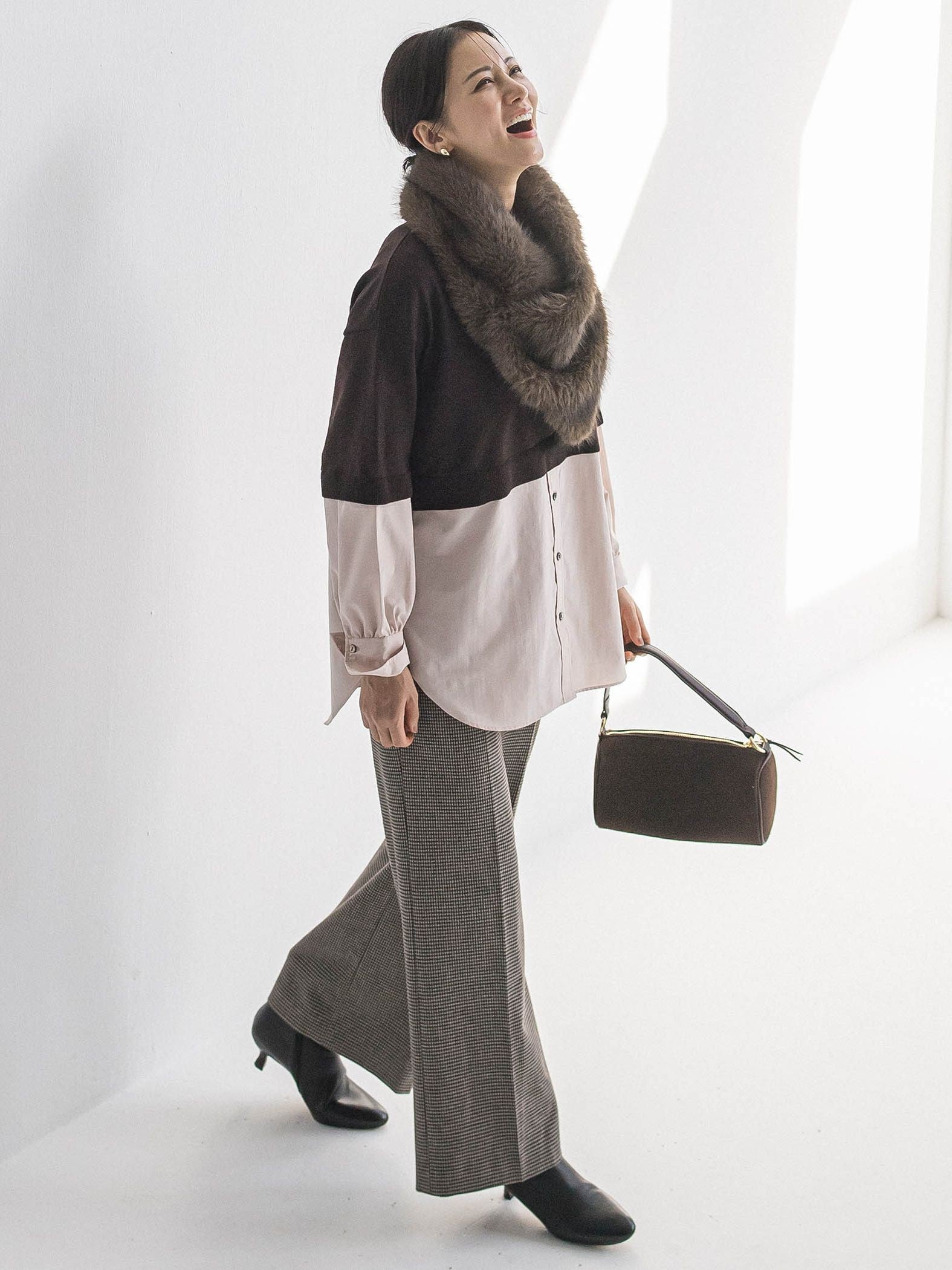 【WEB限定】シャツドッキングニット≪洗える≫