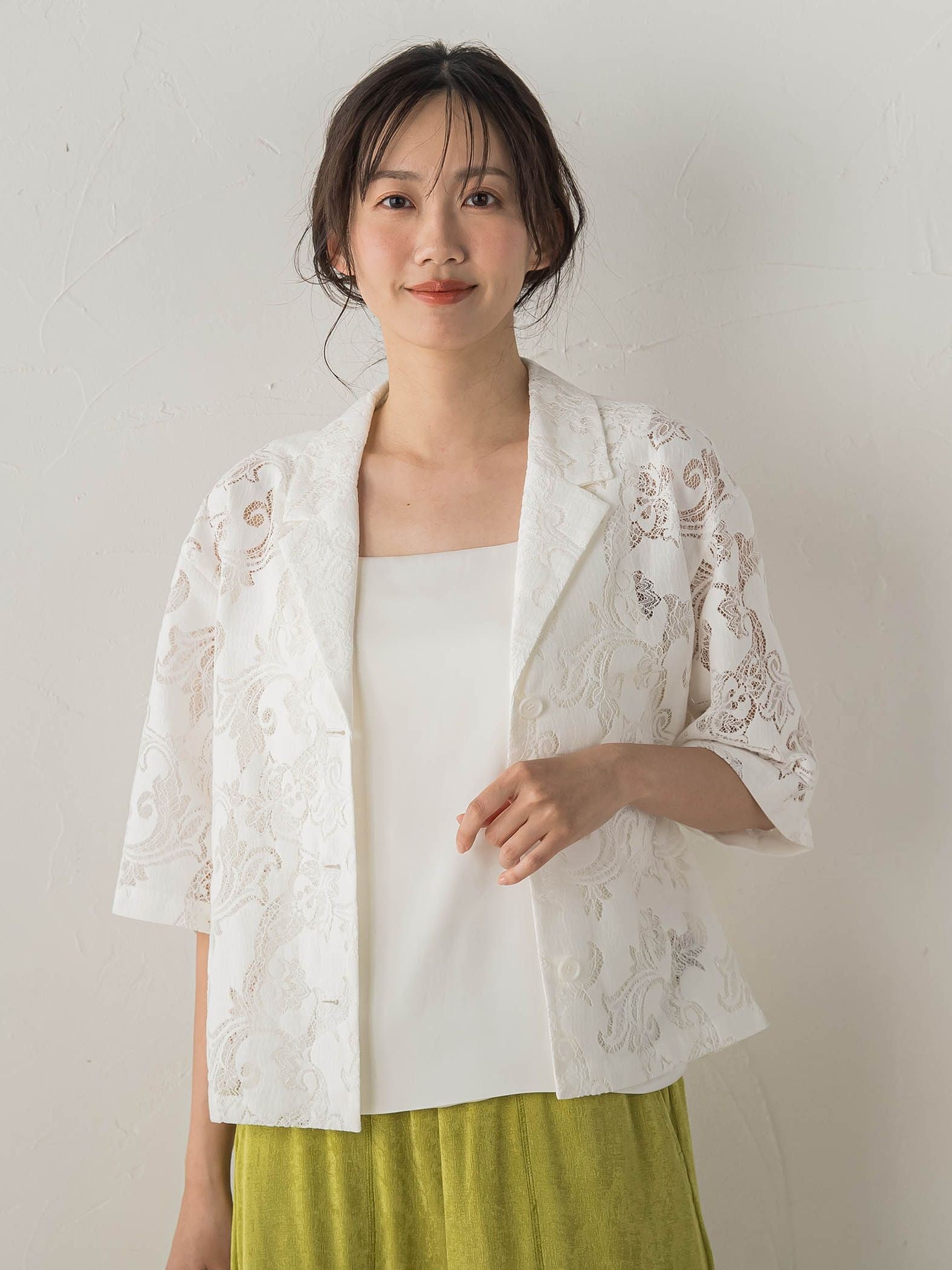 PAISLEY COTTON LACEブラウス