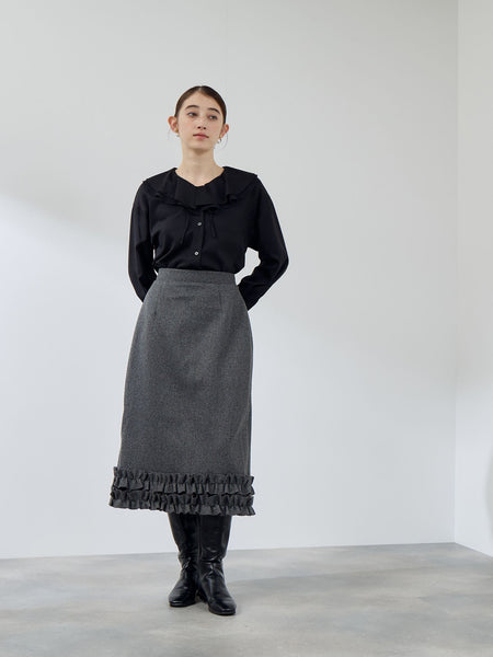 ナチュラルストレッチフレアカラーブラウス≪手洗い可能≫