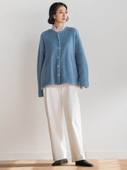 【大きいサイズ】フェザーヤーンニットカーディガン