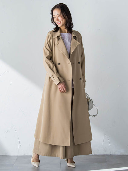 【ラク軽トレンチ】ラグランスリーブスプリングコート≪手洗い≫