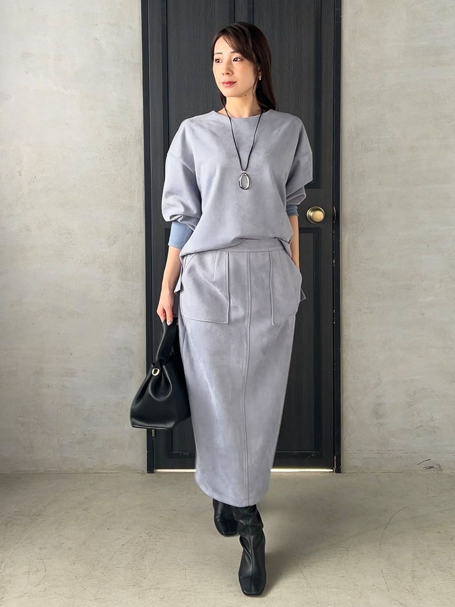 【WEB限定】フェイクスエードナロースカート≪セットアップ対応≫