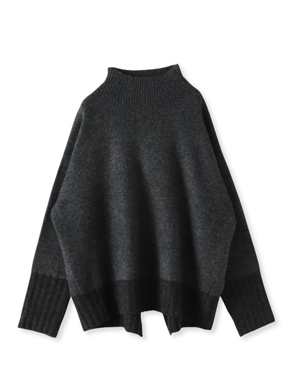 【WEB限定】”ふんわり配色の”もっちりハイネックニット