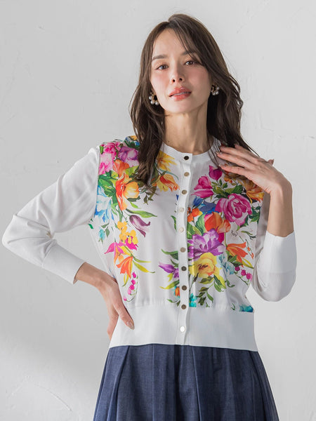 ビッグフラワーブーケカーディガン