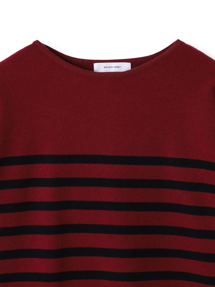 【ふわもち】ボーダーニット≪洗濯機で洗える≫