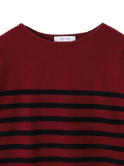 【ふわもち】ボーダーニット≪洗濯機で洗える≫