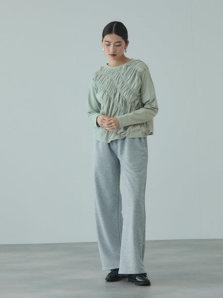 ギャザーラインフロントカットソー≪洗濯機で洗える≫