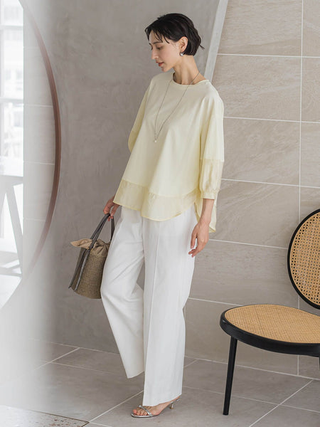 【WEB限定/+5cm丈長め】【極・名品パンツ】シェルタリングワイドパンツ