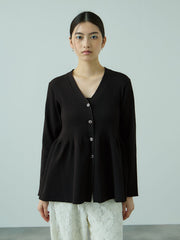 ライトウェイトペプラムニットカーディガン≪手洗い可能≫