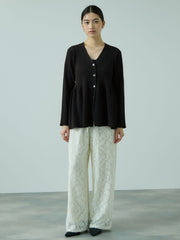 ライトウェイトペプラムニットカーディガン≪手洗い可能≫