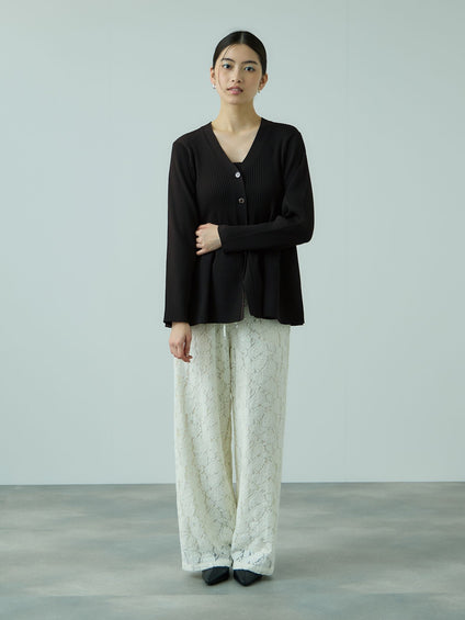 ライトウェイトペプラムニットカーディガン≪手洗い可能≫