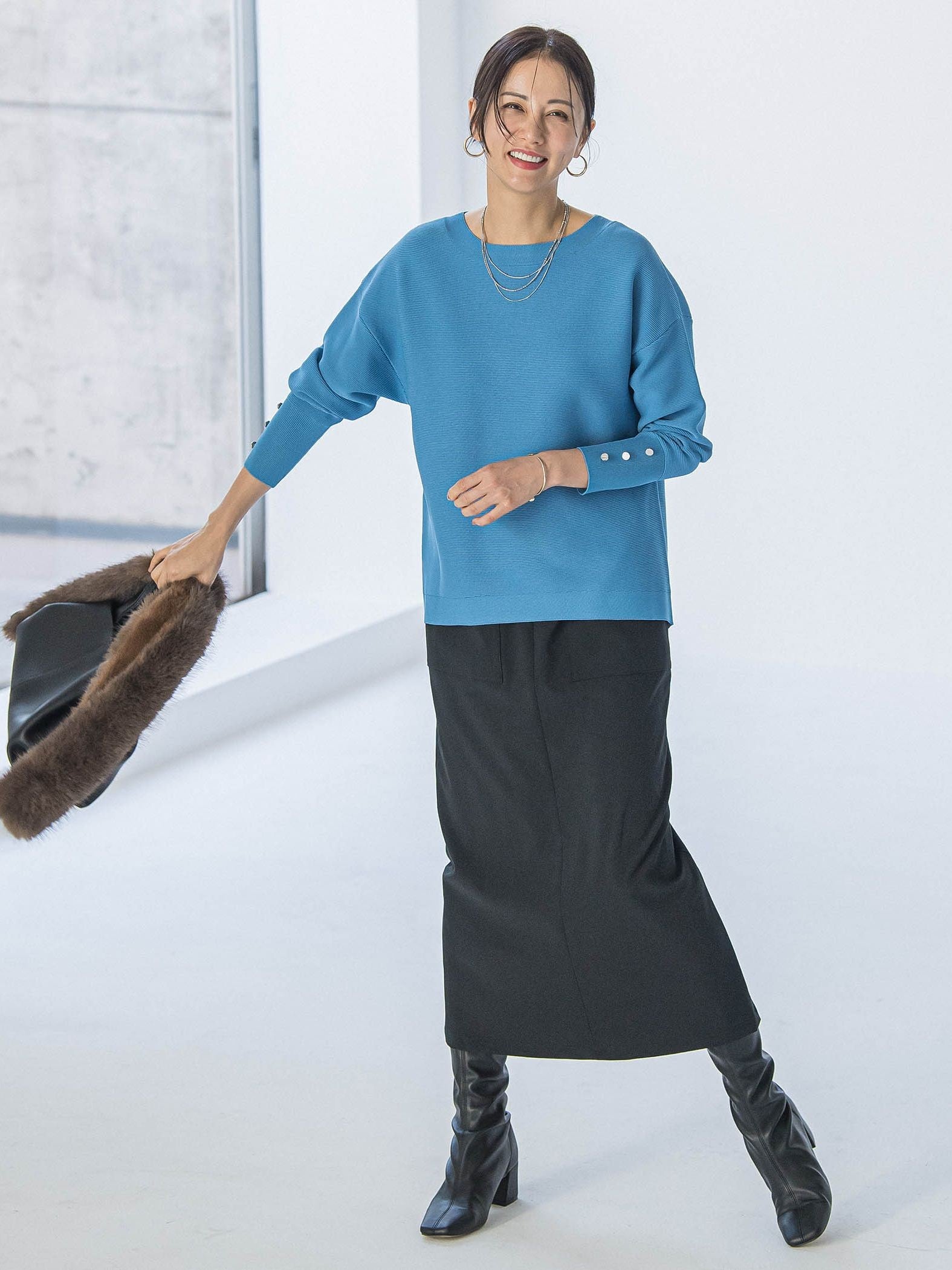 【WEB限定】Active Beautyナロースカート≪洗濯機で洗える≫