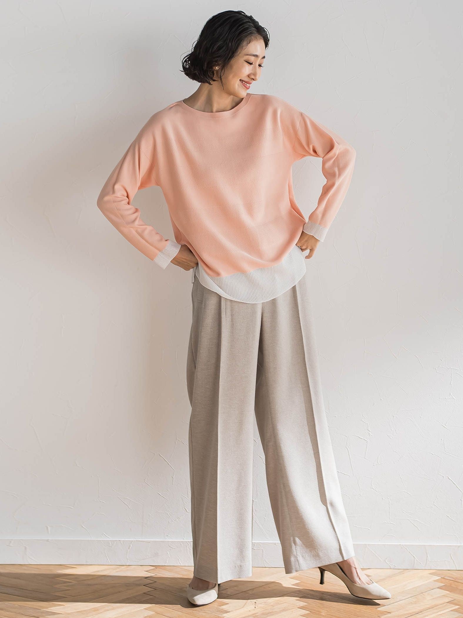 【大きいサイズ】リネンライクオックスパンツ