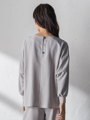 【一瞬で楽とキレイを叶える】タンブラーオックスギャザー袖ブラウス≪手洗い可能≫