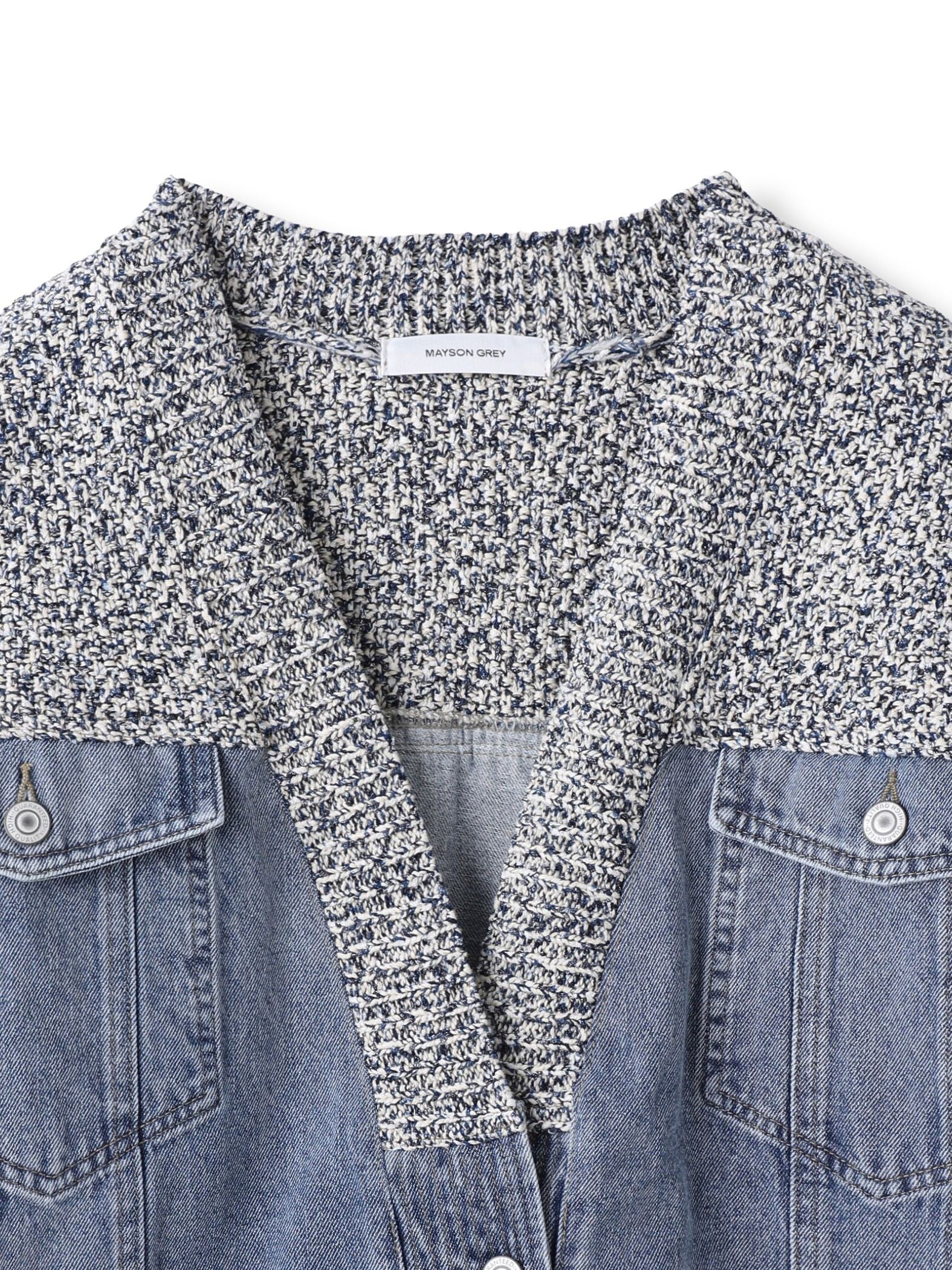 デニムドッキングニットカーディガン≪洗濯機で洗える≫